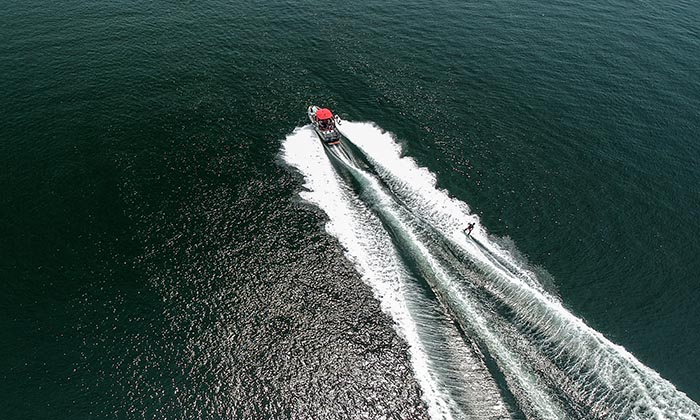 Water skiing at the Aberdeen Marina
